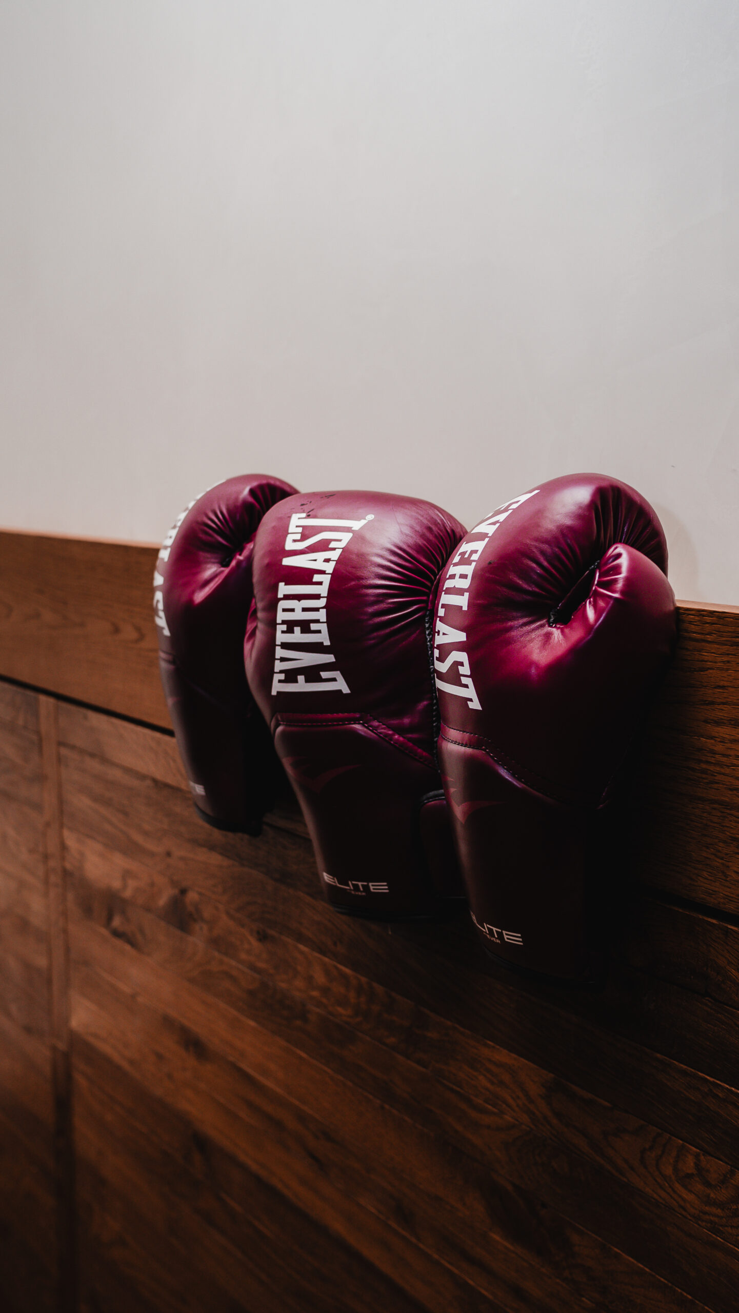Boxing gloves in The Royal Hotel gym in Picton, Ontario